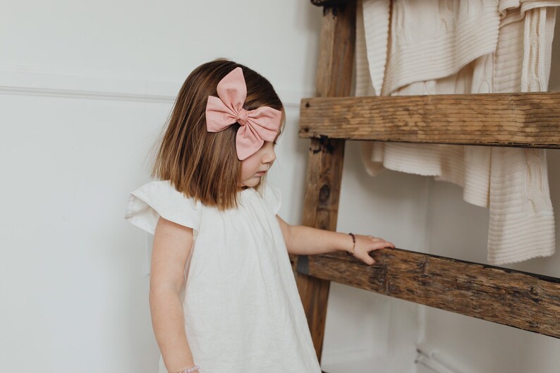 girls easter ivory linen dress