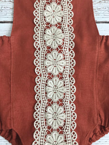 close up of crochet lace trim scalloped